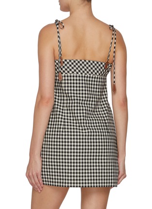 Back View - Click To Enlarge - MIU MIU - Gingham Mini Dress