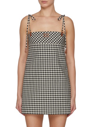 Main View - Click To Enlarge - MIU MIU - Gingham Mini Dress