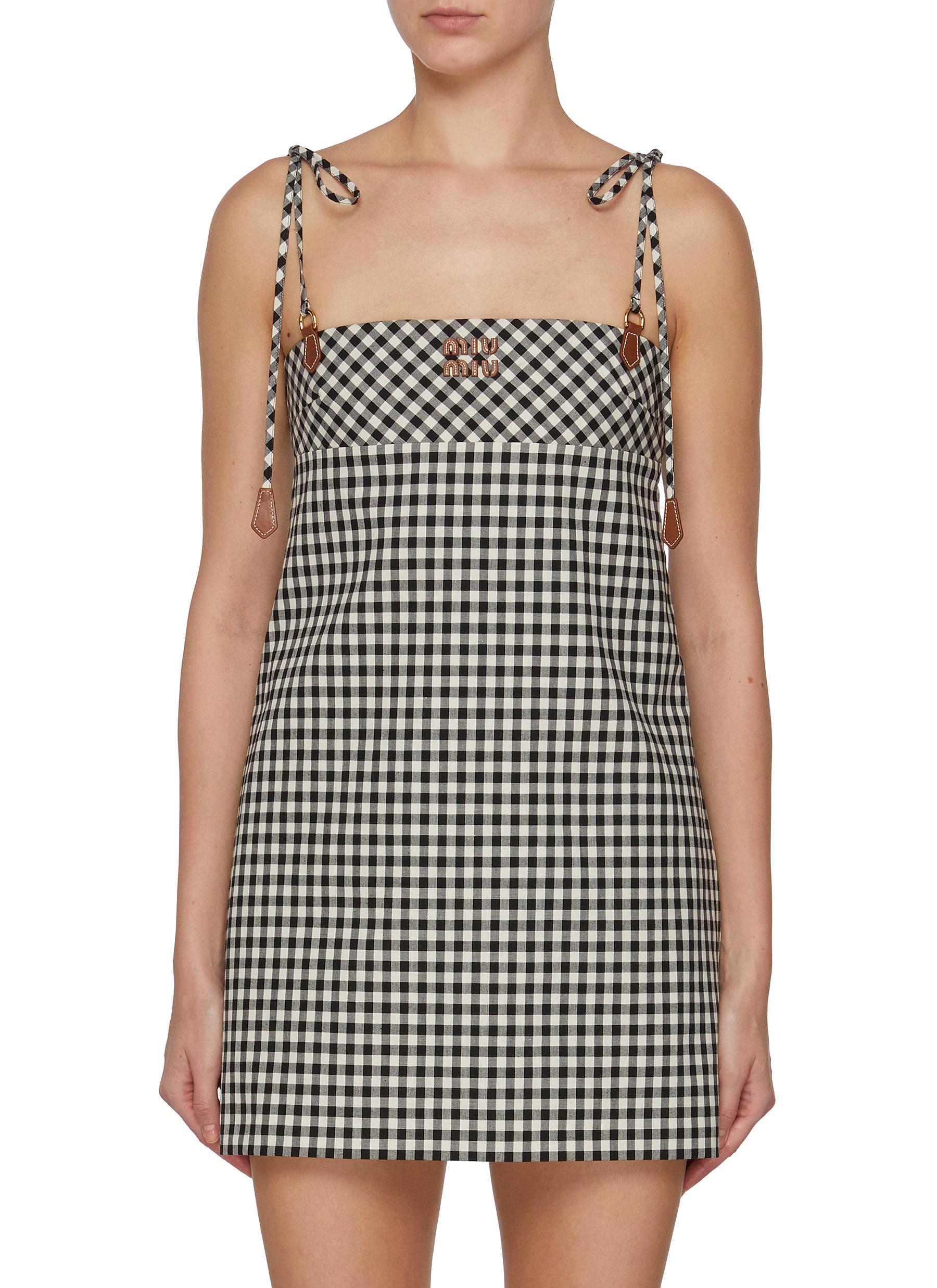 MIU MIU | Gingham Mini Dress | Women | Lane Crawford