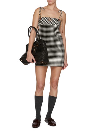 Figure View - Click To Enlarge - MIU MIU - Gingham Mini Dress