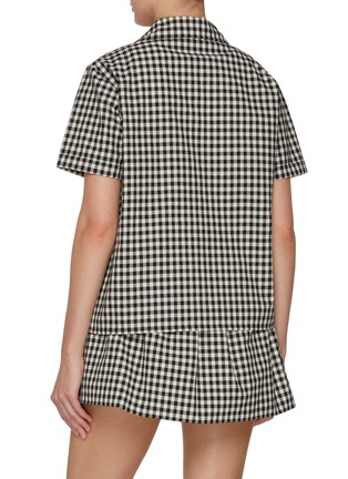 Back View - Click To Enlarge - MIU MIU - Gingham Bowling Shirt