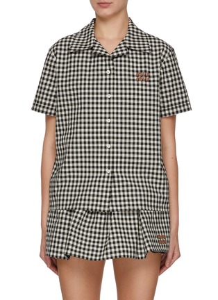 Main View - Click To Enlarge - MIU MIU - Gingham Bowling Shirt
