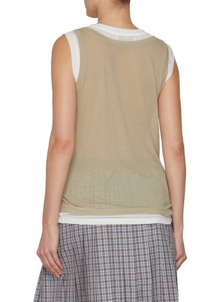 Back View - Click To Enlarge - MIU MIU - Layered Jersey Mini Dress