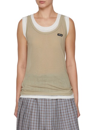 Main View - Click To Enlarge - MIU MIU - Layered Jersey Mini Dress
