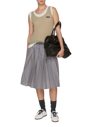 Figure View - Click To Enlarge - MIU MIU - Layered Jersey Mini Dress
