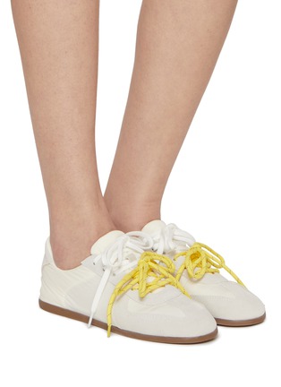 Figure View - Click To Enlarge - PEDDER RED - Petra Low Top Suede Nylon Women's Sneakers