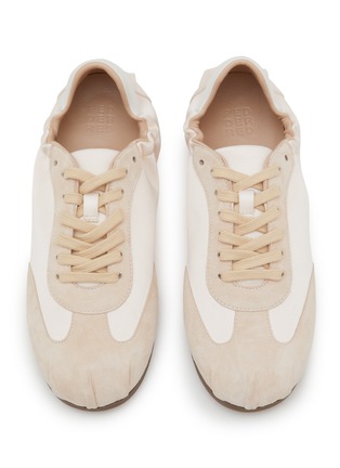 Detail View - Click To Enlarge - PEDDER RED - Patty Satin Suede Women's Sneakers
