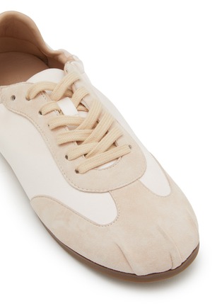 Detail View - Click To Enlarge - PEDDER RED - Patty Satin Suede Women's Sneakers