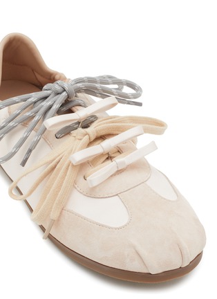 Back View - Click To Enlarge - PEDDER RED - Patty Satin Suede Women's Sneakers