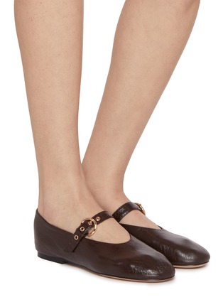 Figure View - Click To Enlarge - PEDDER RED - Beatrice Leather Mary Jane Flats