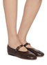 Figure View - Click To Enlarge - PEDDER RED - Beatrice Leather Mary Jane Flats