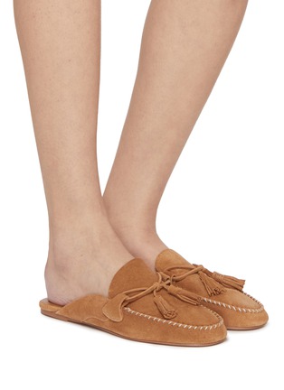 Figure View - Click To Enlarge - PEDDER RED - Kelly Suede Moccasin Slide