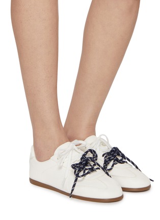 Figure View - Click To Enlarge - PEDDER RED - Petra Low Top Suede Nylon Women's Sneakers