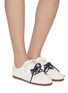 Figure View - Click To Enlarge - PEDDER RED - Petra Low Top Suede Nylon Women's Sneakers
