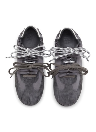 Front View - Click To Enlarge - PEDDER RED - Patty Satin Suede Women's Sneakers