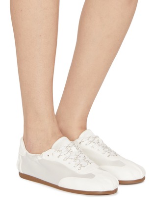 Figure View - Click To Enlarge - PEDDER RED - Patty Satin Suede Women's Sneakers
