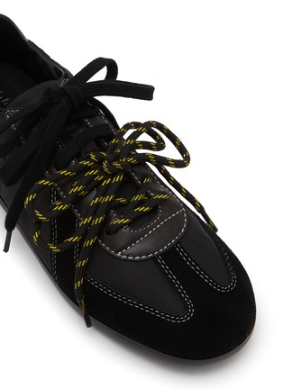 Detail View - Click To Enlarge - PEDDER RED - Petra Low Top Suede Nylon Women's Sneakers