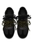 Front View - Click To Enlarge - PEDDER RED - Petra Low Top Suede Nylon Women's Sneakers
