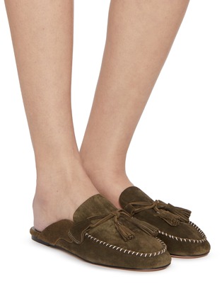 Figure View - Click To Enlarge - PEDDER RED - Kelly Suede Moccasin Slide