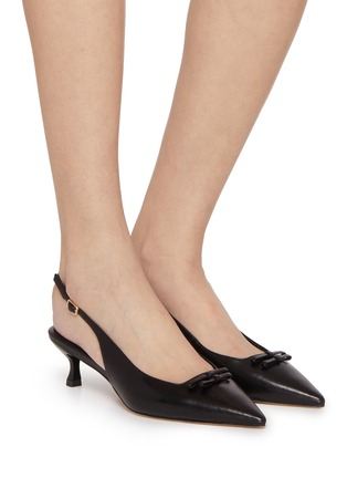 Figure View - Click To Enlarge - PEDDER RED - Lily 50 Leather Slingback Pumps