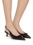 Figure View - Click To Enlarge - PEDDER RED - Lily 50 Leather Slingback Pumps