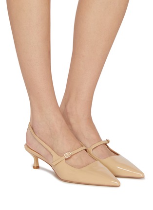 Figure View - Click To Enlarge - PEDDER RED - Lilly 50 Patent Leather Slingback Pumps