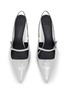 Detail View - Click To Enlarge - PEDDER RED - Lilly 50 Metallic Leather Slingback Pumps