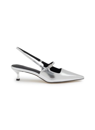 Main View - Click To Enlarge - PEDDER RED - Lilly 50 Metallic Leather Slingback Pumps