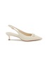 Main View - Click To Enlarge - PEDDER RED - Lily 50 Leather Slingback Pumps