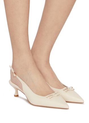 Figure View - Click To Enlarge - PEDDER RED - Lily 50 Leather Slingback Pumps