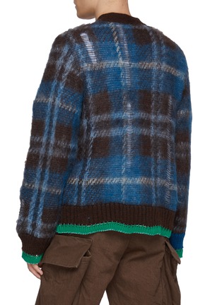Back View - Click To Enlarge - SACAI - Distressed Plaid Cardigan