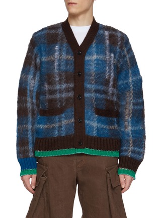 Main View - Click To Enlarge - SACAI - Distressed Plaid Cardigan