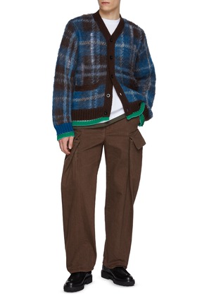 Figure View - Click To Enlarge - SACAI - Distressed Plaid Cardigan
