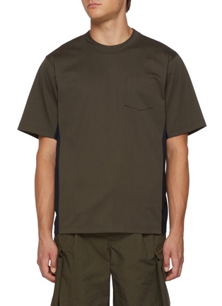 Main View - Click To Enlarge - SACAI - Underarm Suiting Insert Cotton T-shrt