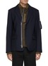 Main View - Click To Enlarge - SACAI - Zip Up Layered Hybrid Blazer