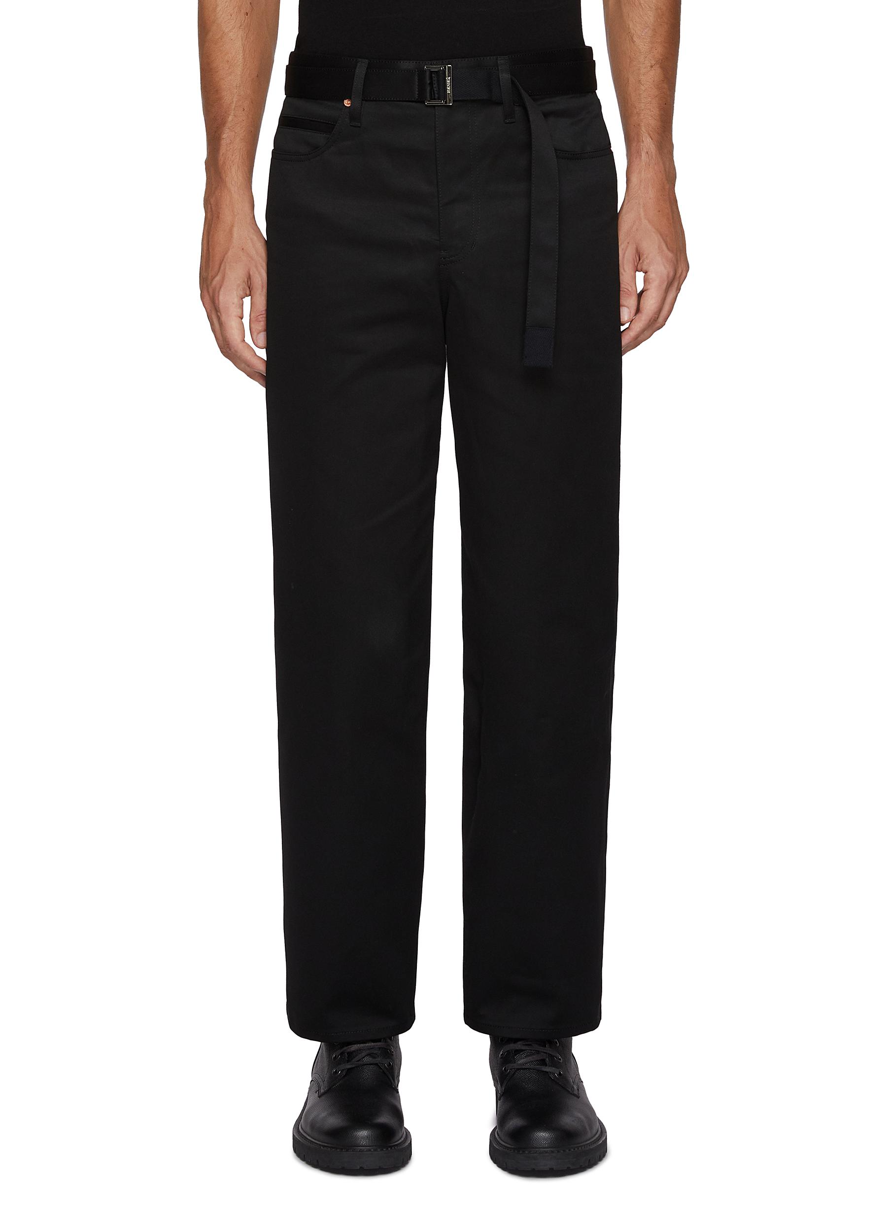 SACAI | Belted Cotton Chino Pants | Men | Lane Crawford