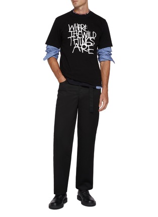 Figure View - Click To Enlarge - SACAI - Belted Cotton Chino Pants