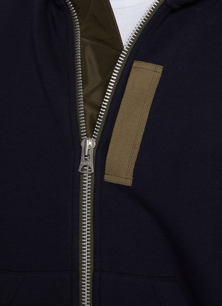  - SACAI - Zippered Sleeve Pocket Sponge Sweat Hoodie