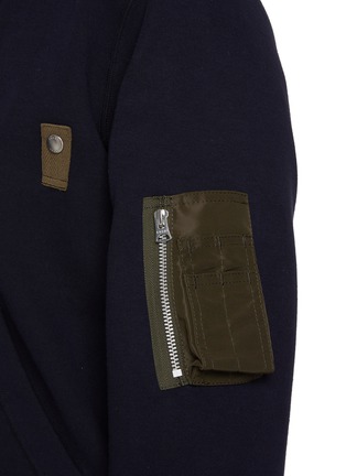  - SACAI - Zippered Sleeve Pocket Sponge Sweat Hoodie