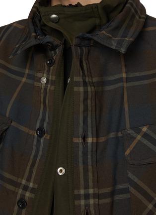  - SACAI - Layered Zip Up Plaid Shirt