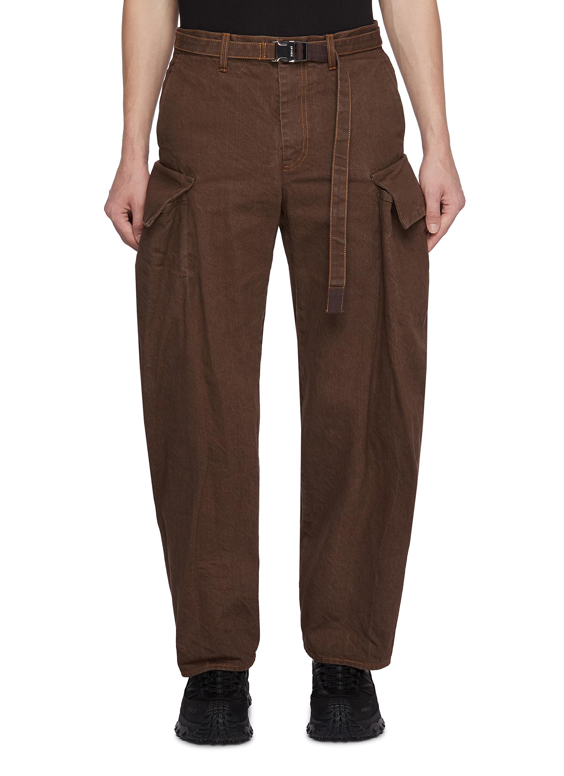 SACAI | Belted Medium Wash Cargo Jeans | Men | Lane Crawford