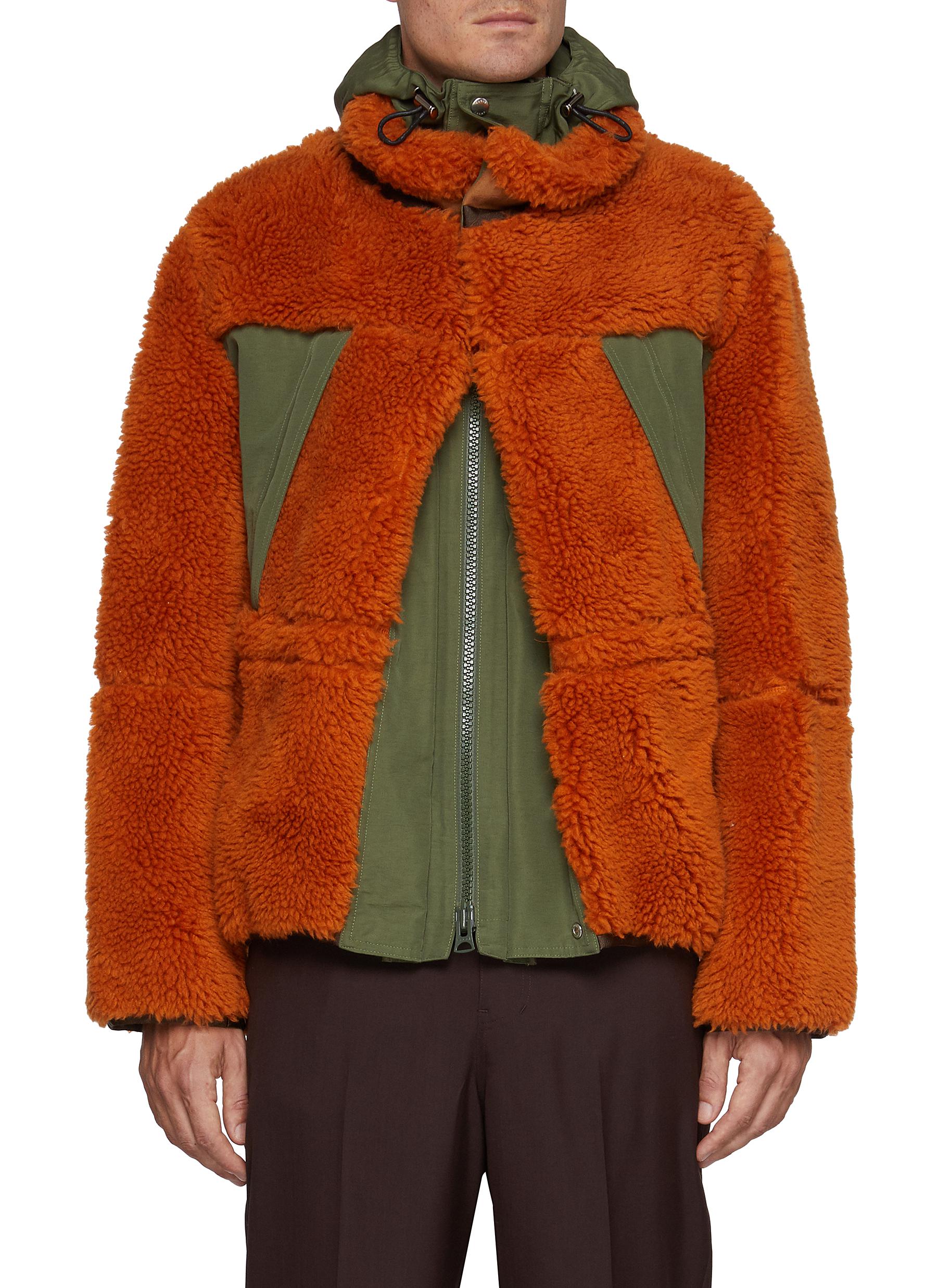 関送込み【sacai】Faux shearling-trimmed jacket Faux shearling-trimmed jacket in black - Sacai | Mytheresa
