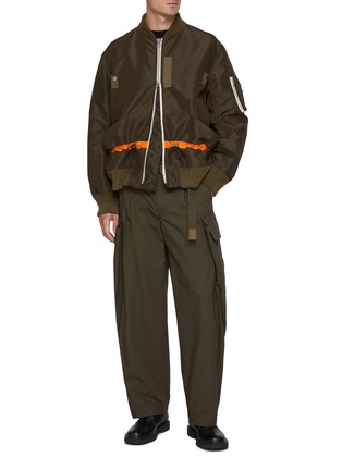Figure View - Click To Enlarge - SACAI - Contrast Drawstring Bomber Jacket