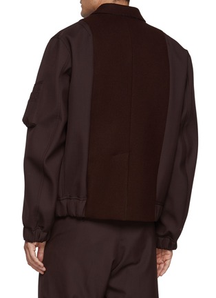 Back View - Click To Enlarge - SACAI - Hybrid Single Breasted Blazer Wool Bomber Jacket