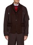 Main View - Click To Enlarge - SACAI - Hybrid Single Breasted Blazer Wool Bomber Jacket