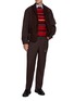 Figure View - Click To Enlarge - SACAI - Hybrid Single Breasted Blazer Wool Bomber Jacket