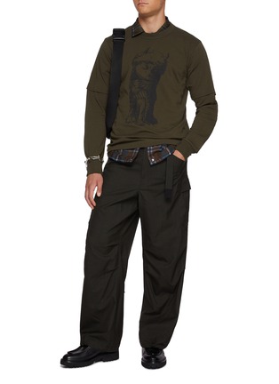 Figure View - Click To Enlarge - SACAI - Belted Checkered Wool Cargo Pants