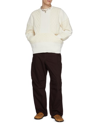 Figure View - Click To Enlarge - SACAI - Front Pocket Patterned Stitch Sweater
