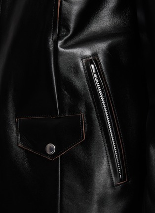  - SACAI - Double Front Zip Up Leather Jacket