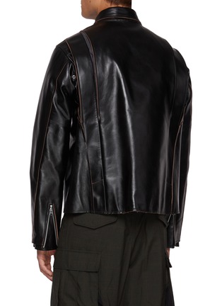 Back View - Click To Enlarge - SACAI - Double Front Zip Up Leather Jacket